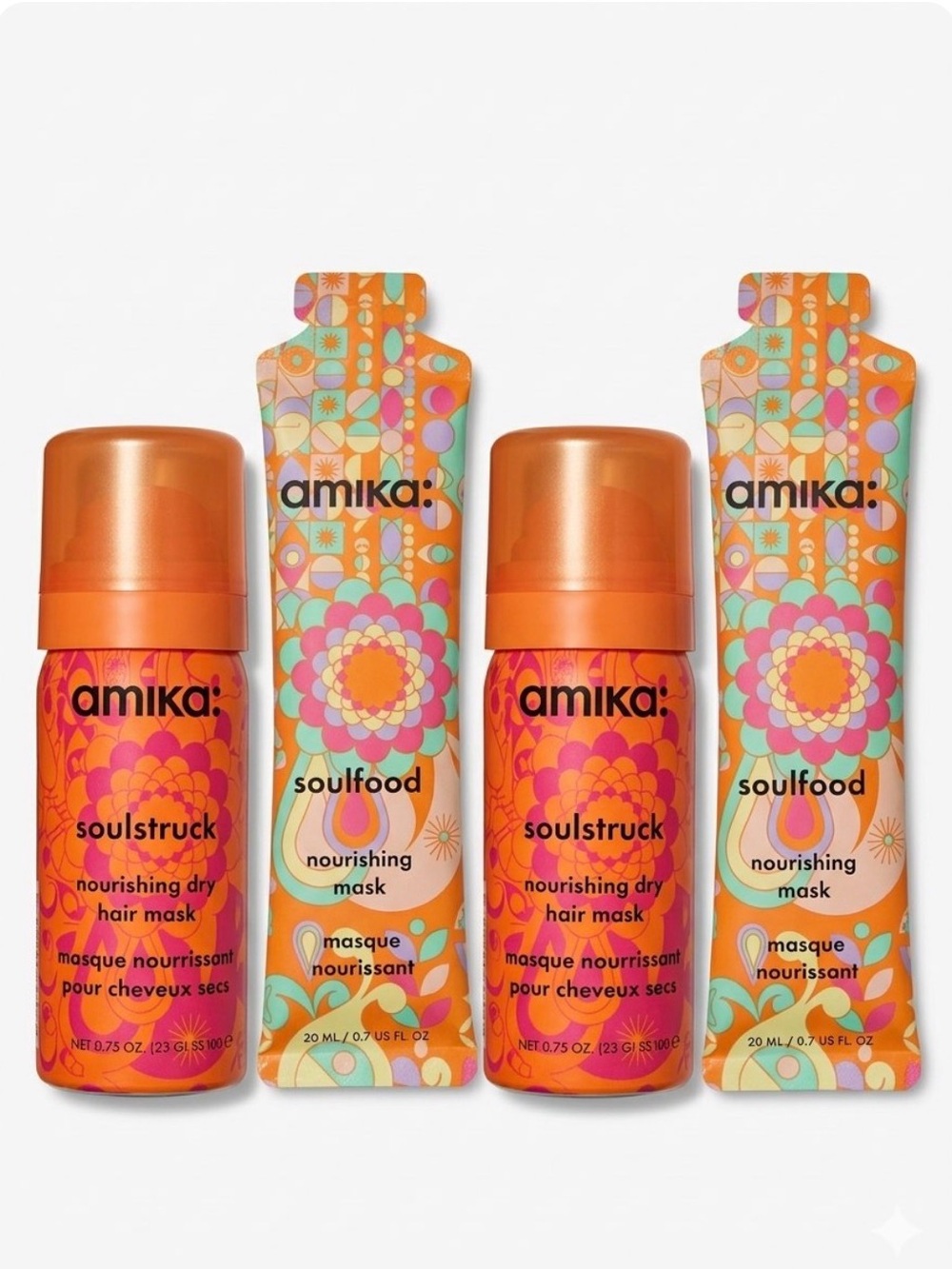 amika Soulstruck Nourishing Dry Hair Mask Foam and Soulfood mask